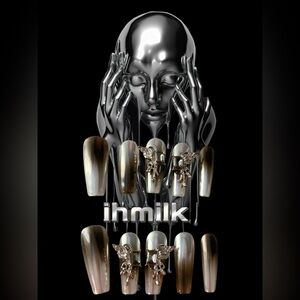 Presell: “Black-Cyber Butterfly” Custom Press On Nails Cyberpunk Series